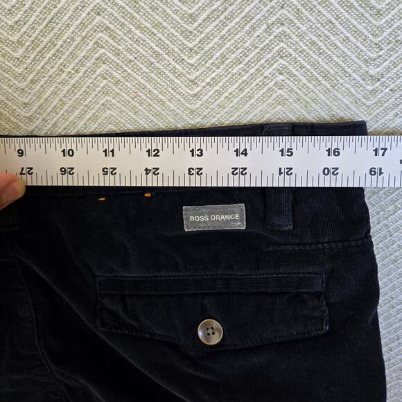 Hugo Boss Orange Corduroy Pants Mens 32x32 Slim Fit Blue Button Flap - Picture 10 of 11